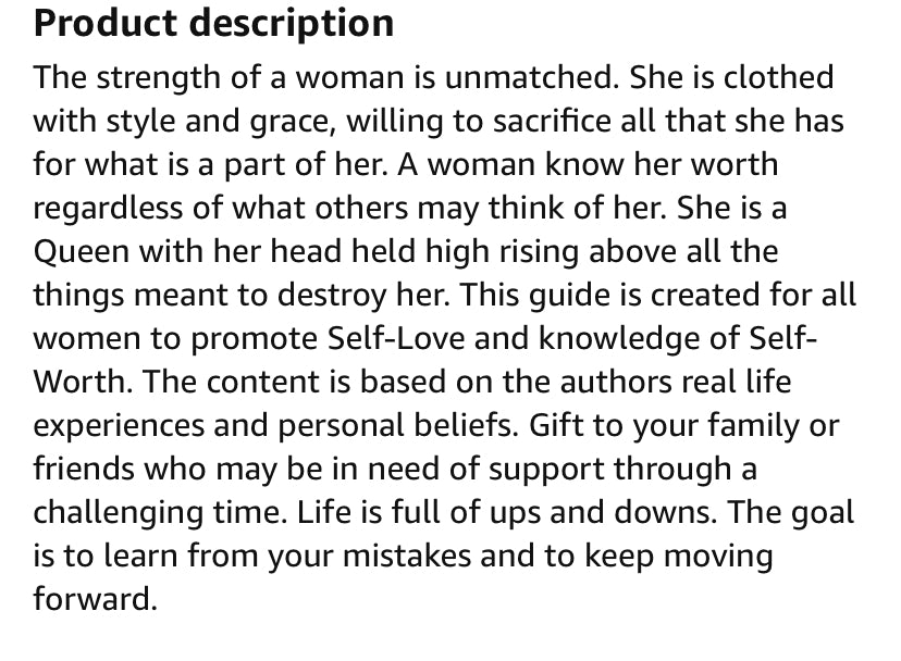 Queen Know your Worth Guide to Self-Love